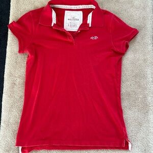 Juniors Hollister red short sleeve collared polo.Sz.L, Perfect w khakis or jeans